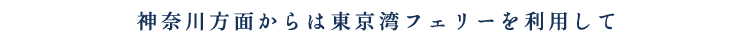 神奈川方面からは東京湾フェリーを利用して