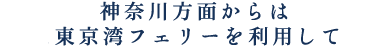 神奈川方面からは東京湾フェリーを利用して